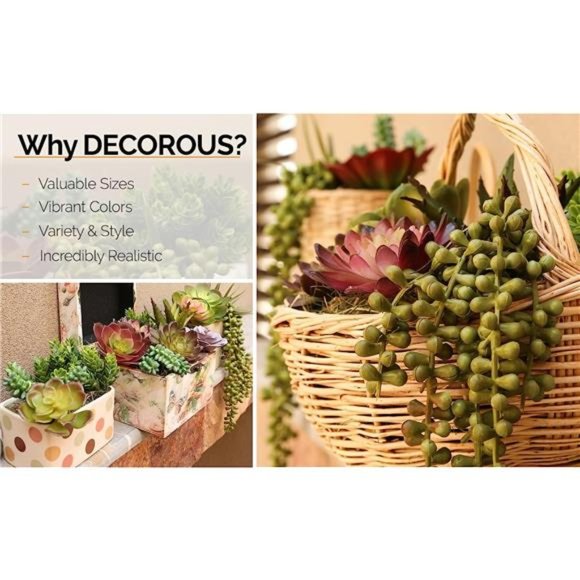 Succulents Plants Artificial 14Pcs Premium Artificial Succulents Unpotted Fake - Picture 6 of 6